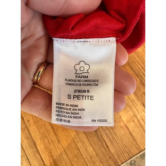 Farm Rio Embroidered Dress Square Neck Folklore Boho Linen Small Petite MINT! - Picture 10 of 13